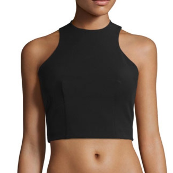 Alexander Wang Tech Crop Top Black 0 - Picture 1 of 6